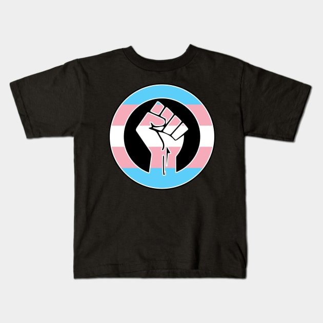 Black Lives Matter Fist Circled LGBTQ Flag Transgender Kids T-Shirt by aaallsmiles